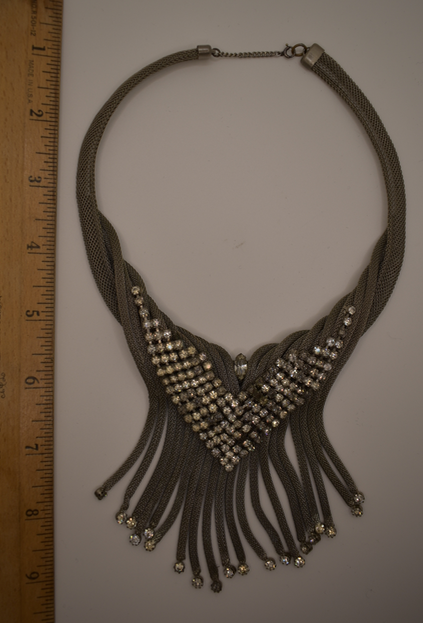 One 1930-40's vintage mesh and rhinestone necklace