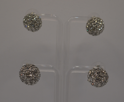Two pairs of vintage reproduction 1930's rhinestone earrings