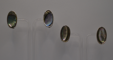 Two pairs of 1950's-60's vintage oval Abalone Pearl earrings