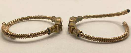 Two Victorian Etruscan Revival Gold Fill Coil Bracelets