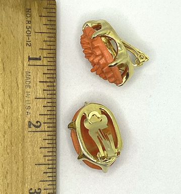 One pair of 1950's-60's vintage peach earrings