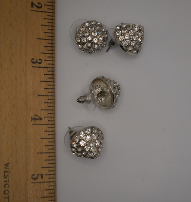 Two pairs of vintage reproduction 1930's rhinestone earrings