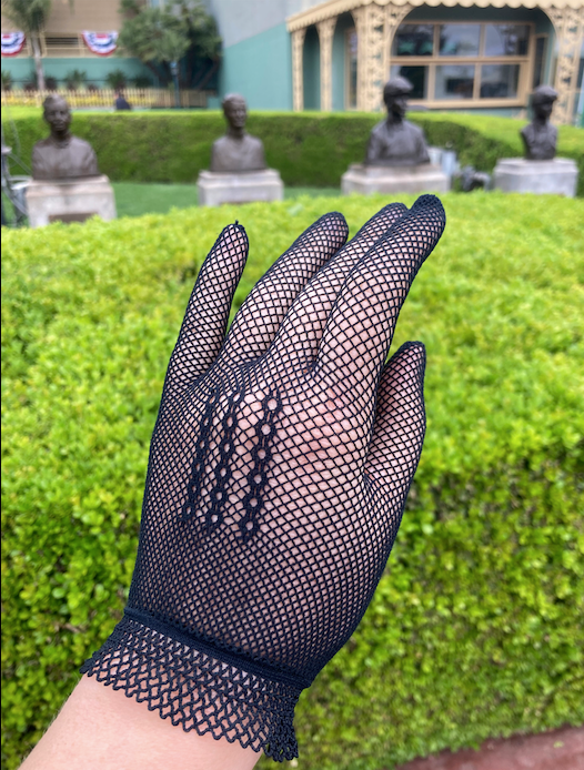 Two pairs of vintage black mesh lace gloves