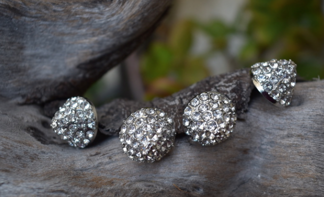 Two pairs of vintage reproduction 1930's rhinestone earrings