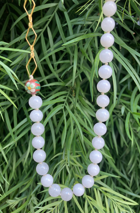 One White Jade and 18K Gold Plated Necklace