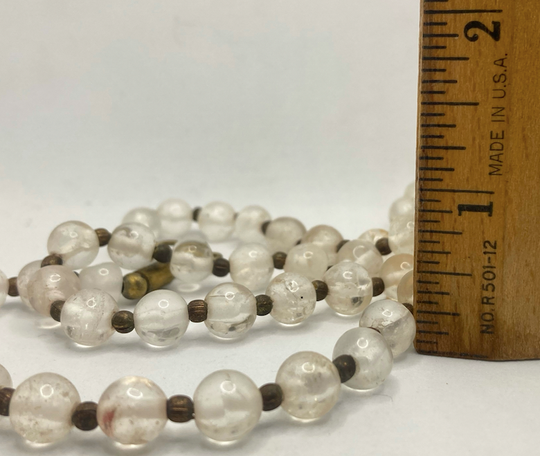 One Vintage India Agate Bead Necklace with Brass Closure